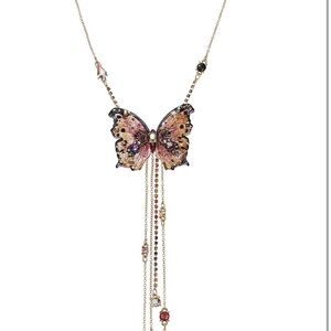 Butterfly Pendant Necklace - Multicolor